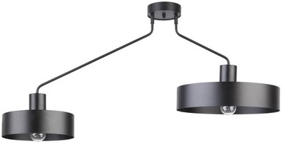 Schwarze Deckenleuchte E27 Metall Retro H:54 cm große Lampe Wohnzimmer