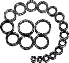 20pcs Tunnels Kit 2g-1" Silicone Ear Skin Gauges Plugs Expander Stretching Set