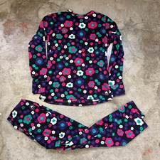 Burton Youth Base Layer Set Large 12 Floral Thermal Long Underwear Black Pink