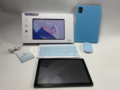 Crelander 10,1 Zoll Android 15 Tablet mit SIM Karte Slot 128GB HHD in blau