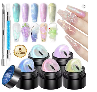Quick Building UV Gel Set Non-Stick 3D Nail Art Extension Carving Tool