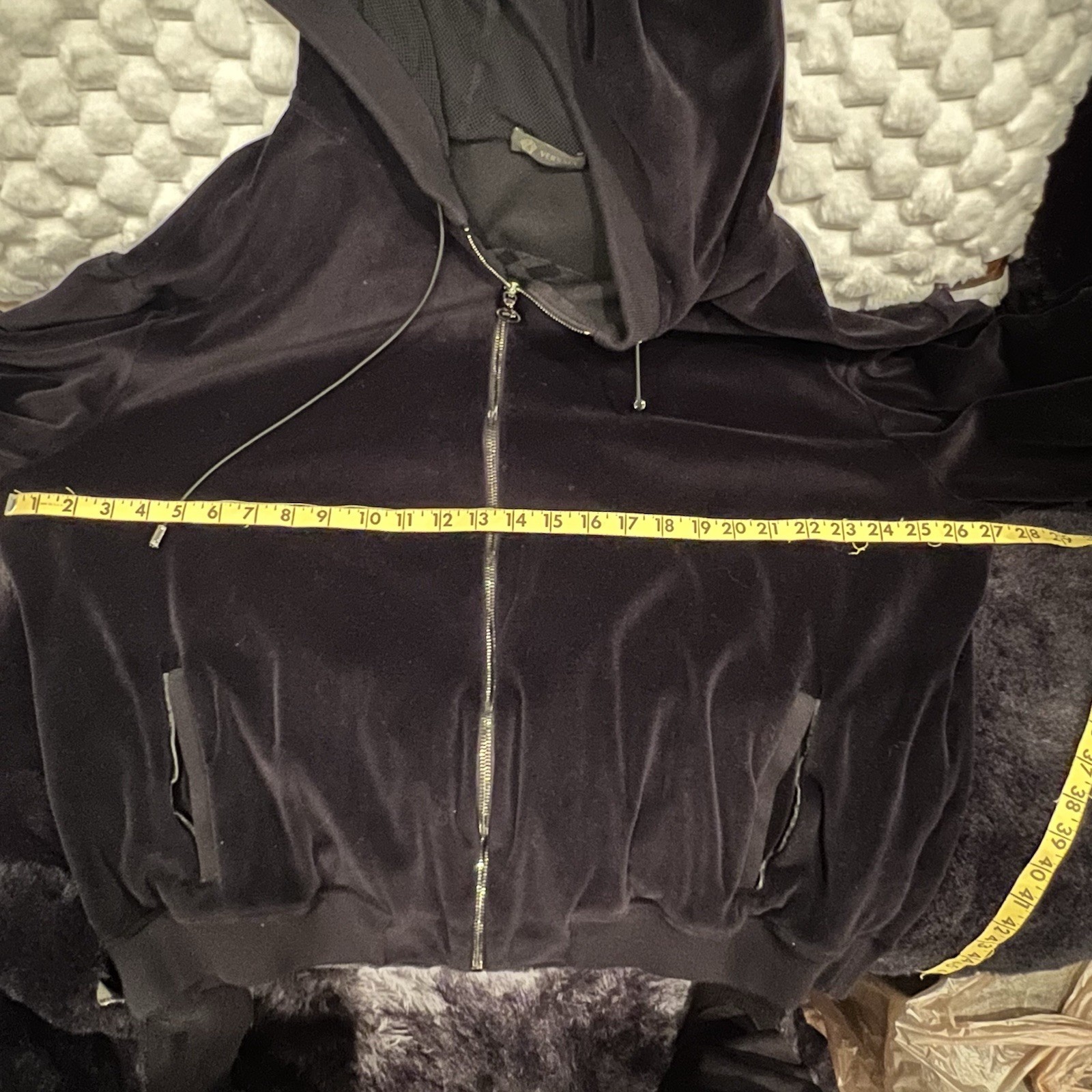 Versace Velour Lightweight Jacket Embroidered Med… - image 7