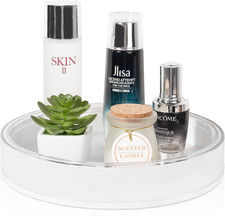 360 Rotating Makeup Organizer Perfume Tray Skincare Holder Spinning Cosmetic Sto