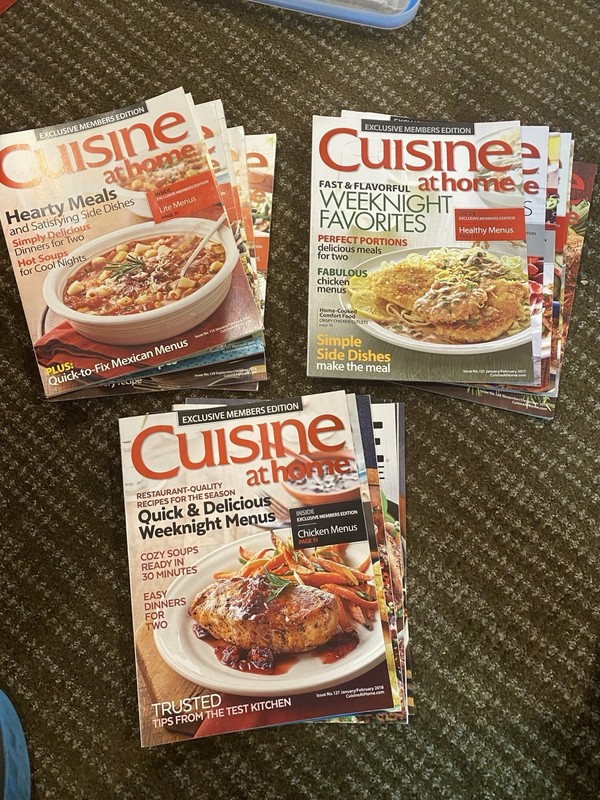 Cuisine at Home Magazine Exclusive Members Edition Lot of 18, 2016,2017,2018