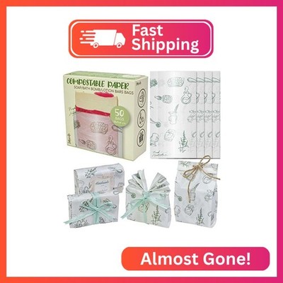 Hepgodin Soap Packaging 50 Packs Paper Bags for Soap Making, Lotion bar, Bath bo