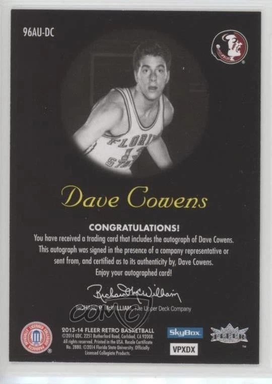 2013-14 Fleer Retro 1996-97 Autographics Dave Cowens #96AU-DC Auto HOF - Image 2 of 2