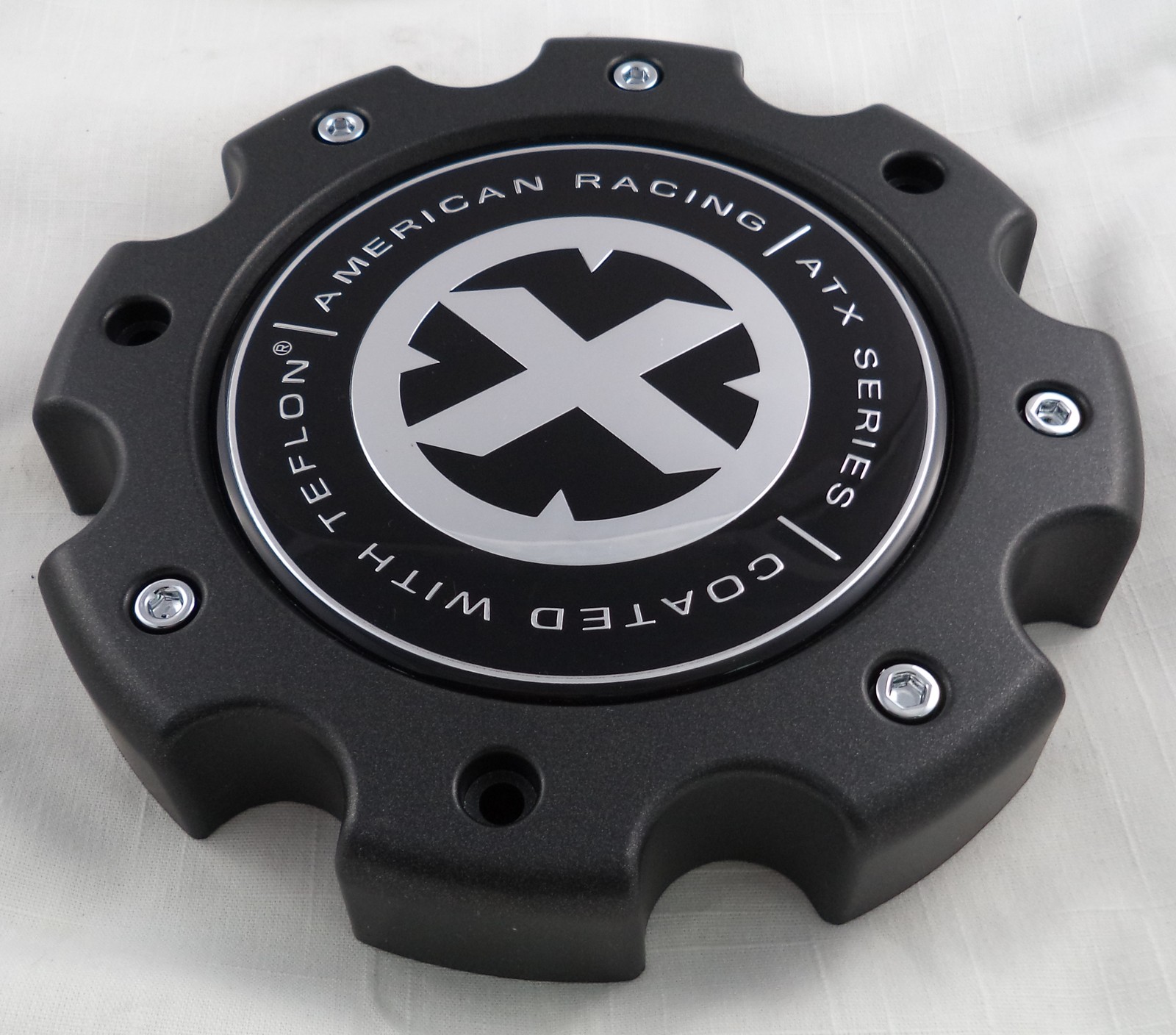 AMERICAN RACING ATX FLAT BLACK Custom Wheel Center Cap Caps Set 4