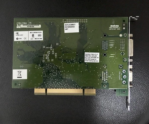 Matrox Millennium 32MB 64-bit G450 DDR PCI Video Card #7003-0301 Rev.A *DVI+VGA - Image 3 of 4