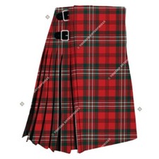 Handmade Men's 8 yard 16 oz Scott Red Modern Tartan Kilts Custom Size Kilts