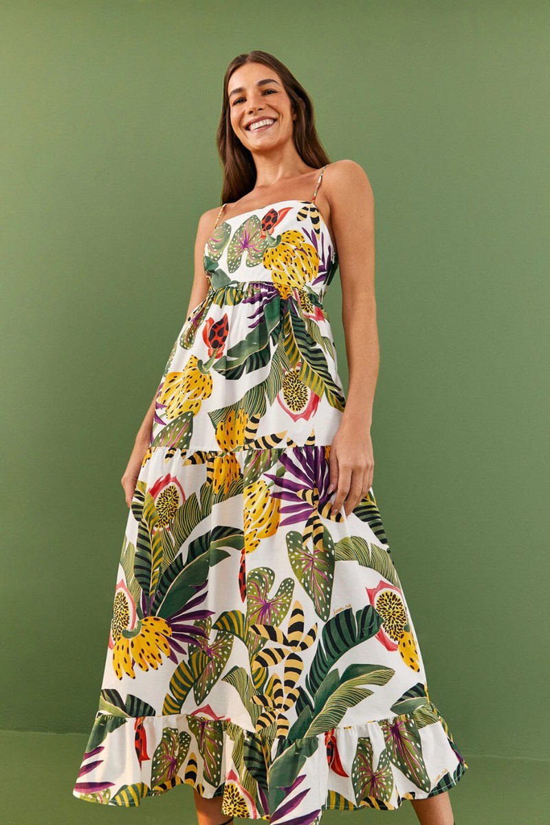 farm rio anthropologie green dress XL NWT Striped Forest Maxi Tropical Jungle New beach maxi dress