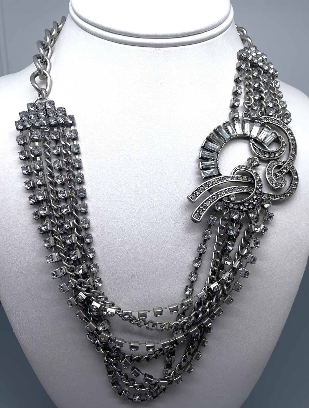 Robert Rose Cable Chain Rhinestone Statement Neck… - image 5