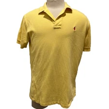 Vintage Polo Ralph Lauren Collared Polo Golf Shirt Yellow Size L 1980s 90s
