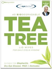 Tea Tree Eyelid Wipes - 40x Cleansing Lid Wipes Suitable for Dry Eye Blephari...