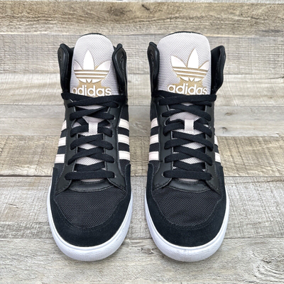 Adidas Extaball Womens Size 8 US Black Pink High Top Casual Shoes | eBay