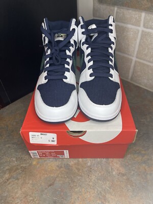 Nike Dunk High EMB College Navy Sports Specialties Green DH0953 