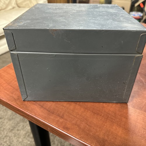 Vintage Index Card File Recipe Cabinet Gray Steelmaster Single Top Open U.S.A - Picture 8 of 8