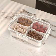 4/8 Grid Dispenser Serving Tray Storage Box Seasoning Food Box Portable With Lid
