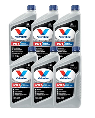 Valvoline 6 Quarts VR1 Racing SAE 60 Motor Oil Set (6 x 1qt)