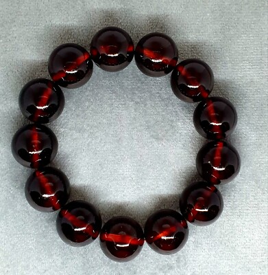 Kirschrot/dunkelrot Baltischer Bernstein Armband - 12 mm Perlen - 25 Gramm - Kostenloser US-Versand