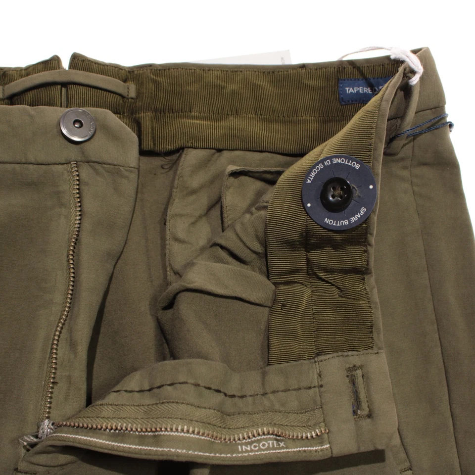 Incotex NWT Chinos / Casual Pants Size 50L (US 34) Tapered Fit Doeskin Green - Image 3 of 4