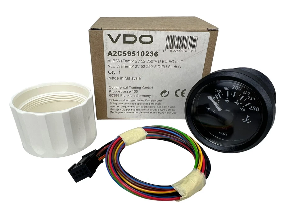 VDO Viewline Zusatzinstrument Kühlwasser-Temperaturanzeiger Ø 52 mm 12V 40-120°C