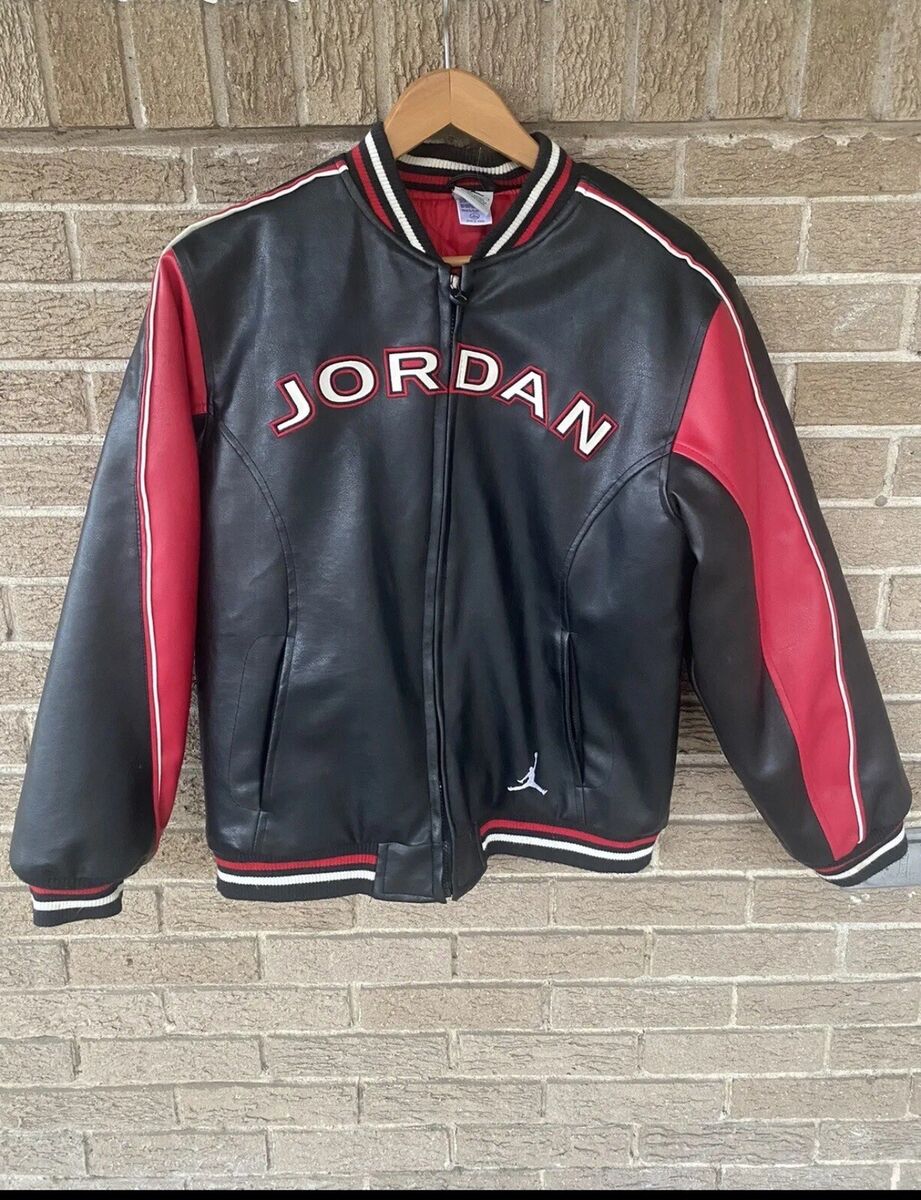 Vintage JORDAN 23 Faux Leather Varsity Jacket Rare Youth L Vintage JORDAN 23 Faux Leather Varsity Jacket Rare Youth L