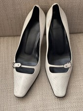 Bally Ivory Leather Classic Pump Heels Shoes US 6 EU 36.5
