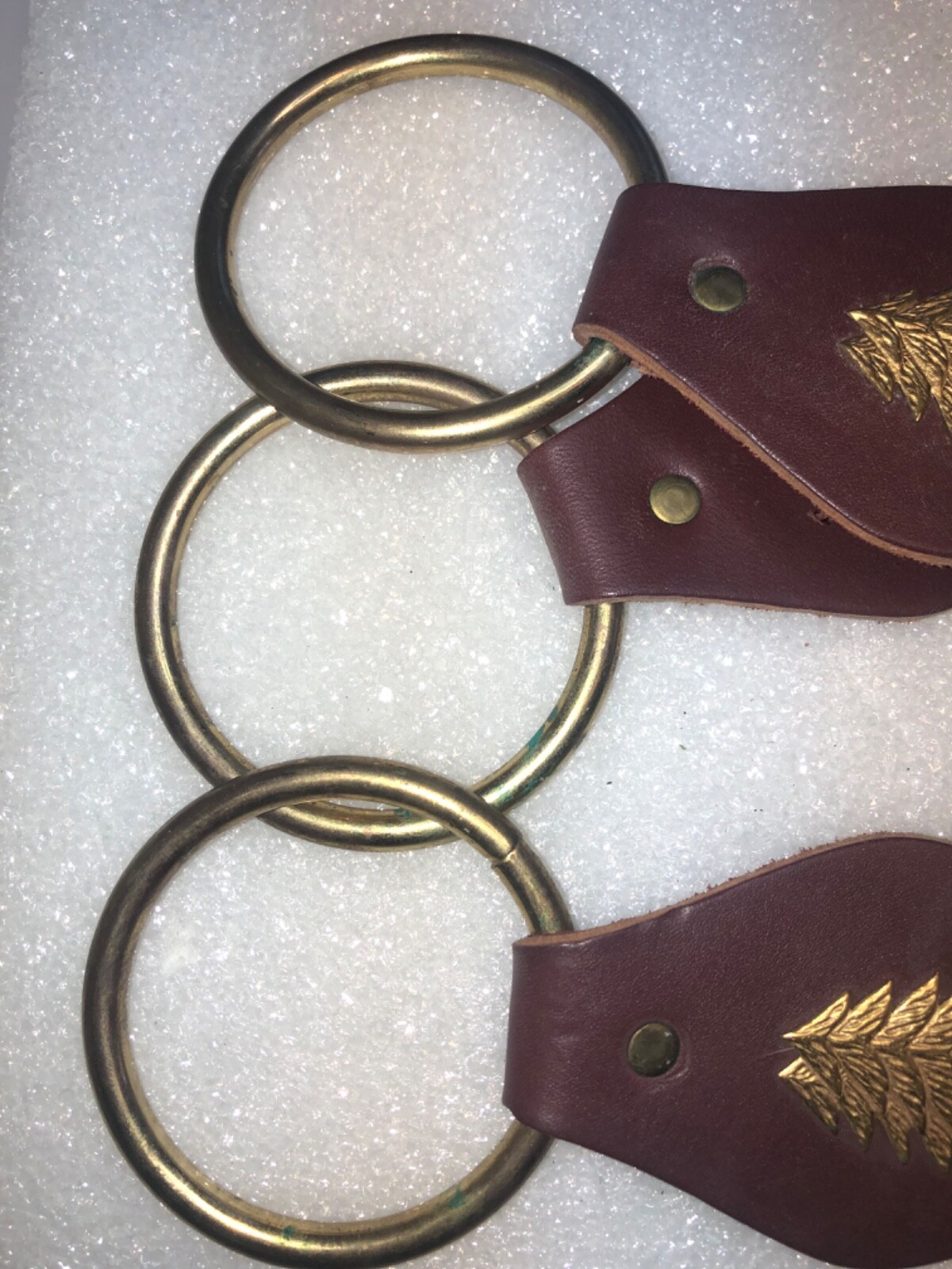 Three (3) 14”  Sleigh Jingle Bells On A Leather Strap Christmas Reindeer 9 Bells