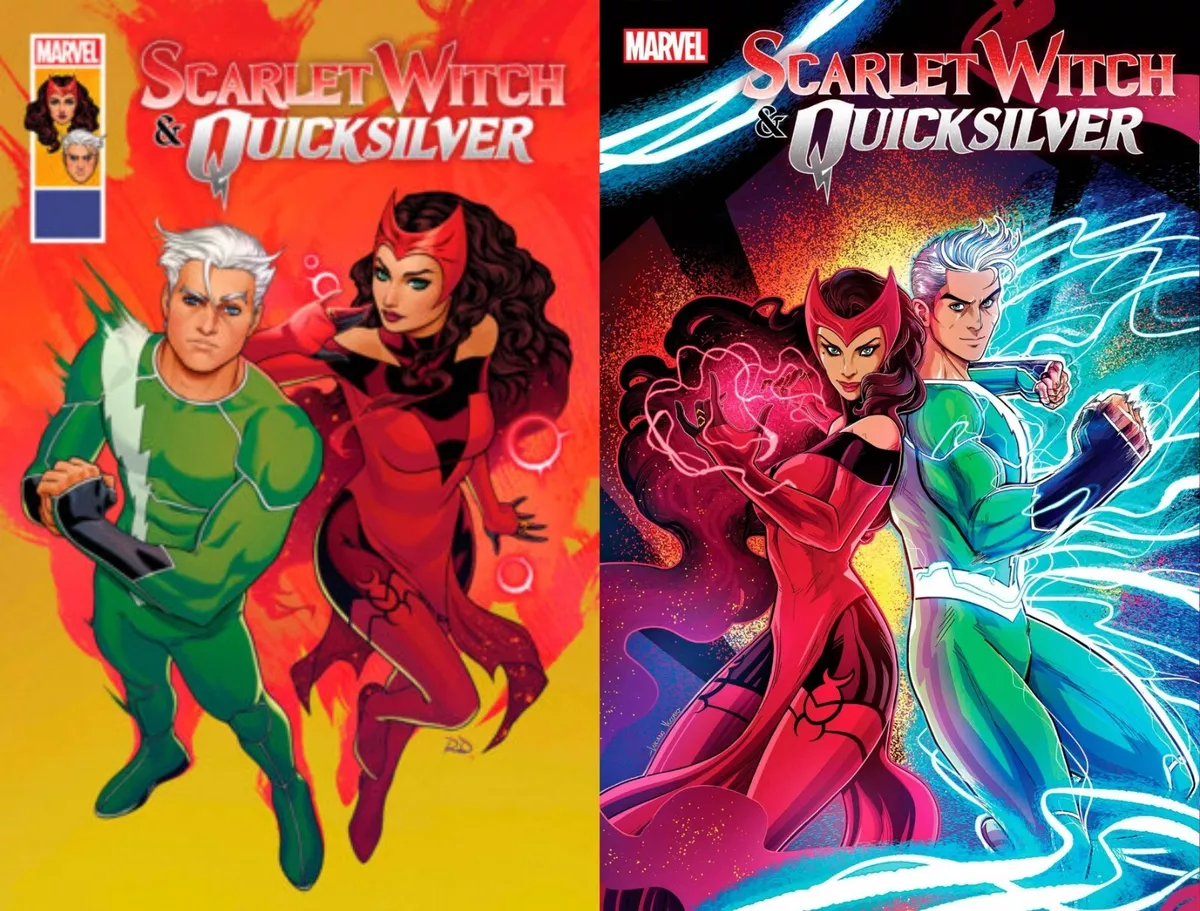 SCARLET WITCH QUICKSILVER #1 MAIN + VECCHIO FOIL VARIANT SET