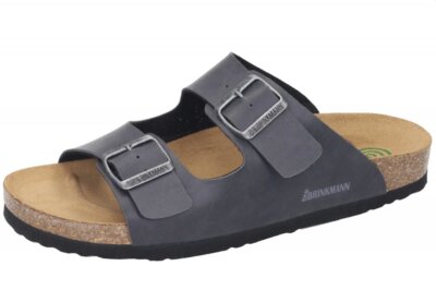 Dr. Brinkmann Bio Pantolette Grau Tieffußbett 2 Schnallen 600275-9