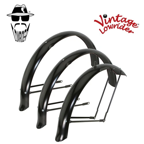 VINTAGE LOWRIDER 26" Schwinn Style Trike Conversion Kit Bicycle BLACK Fender