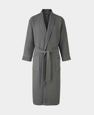 Savile Row Company Men's Luxury Lightweight Grey Cotton Waffle Dressing Gown  | eBay