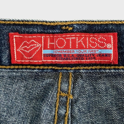 Y2K Hot Kiss Fringe High-Waisted Jean Skirt Women's 31 Blue Dark Wash Denim USA - Picture 9 of 11