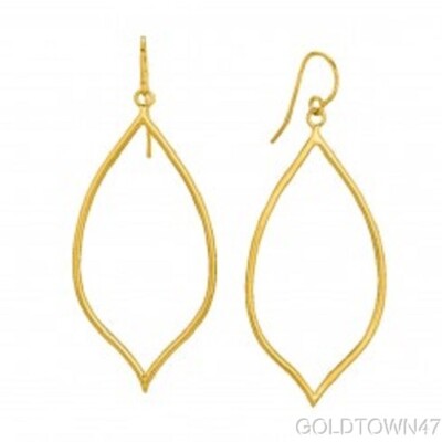 Ohrhänger 14kt Gelbgold glänzend Birnenform Freeform