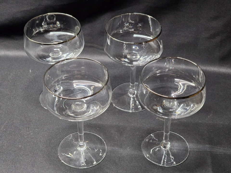 Vintage GORHAM Alto 5" Champagne/Sherbet Vaso Patrón CANDLELIGHT - Juego de 4 Foto 2 de 4