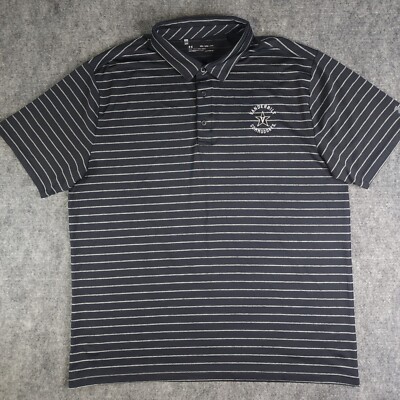 Under Armour Vanderbilt Commodores Polo Shirt 2XL Black Striped Performance