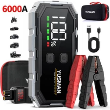 6000A Car Jump Starter 12V Battery Booster Power bank Pack Smart Cable With Case