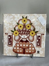 Set Of 4 Identical Asian Art Prints 8” Square New In Package