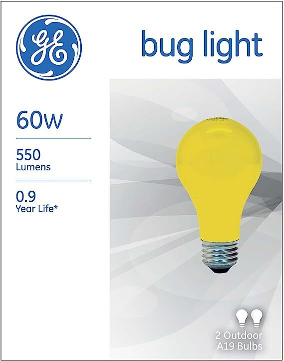 GE Yellow Bug Light Bulbs, 60-Watts, 2-Pk.