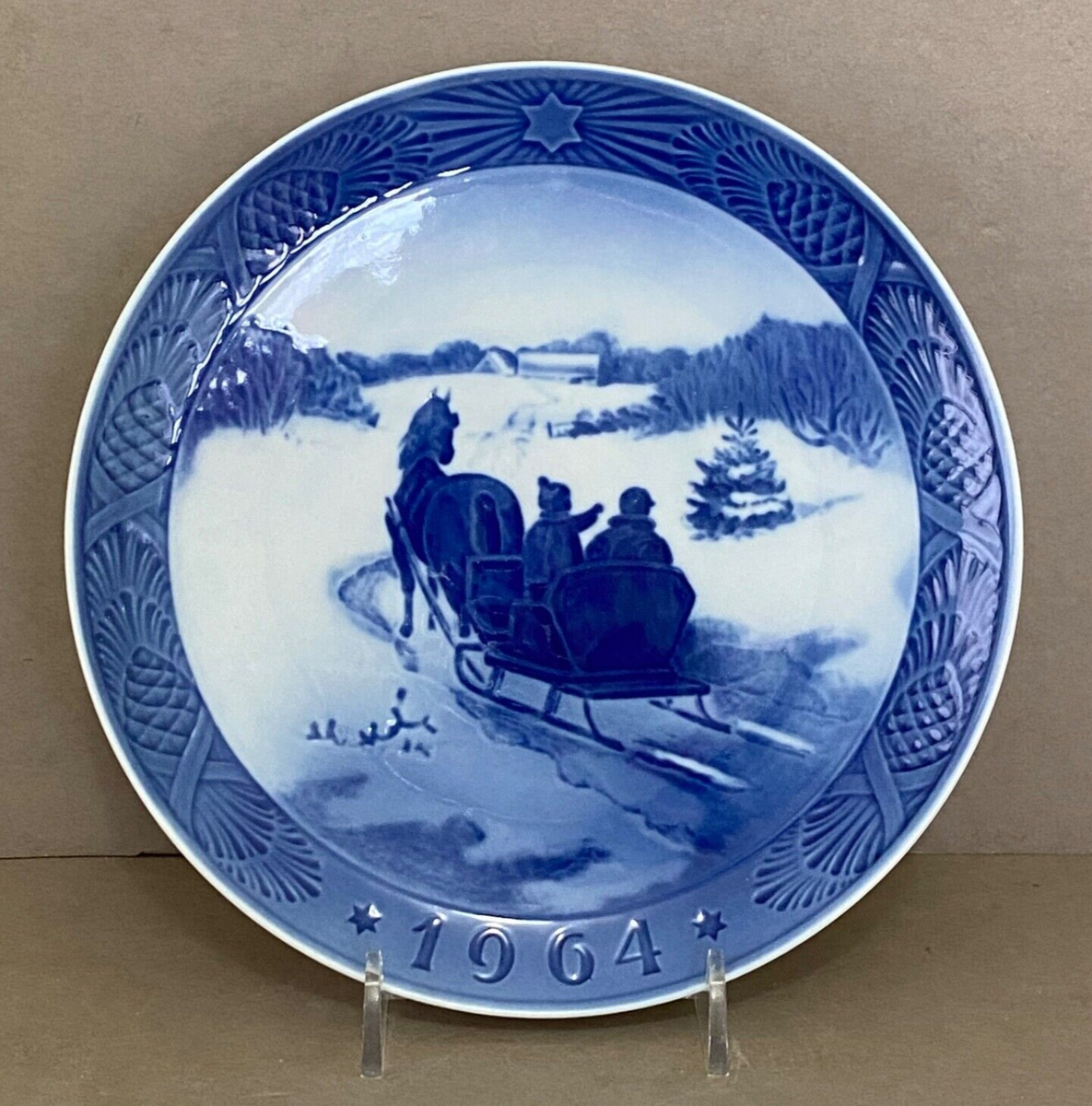 1964 Royal Copenhagen Plate Fetching the Christmas Tree Juletraet 