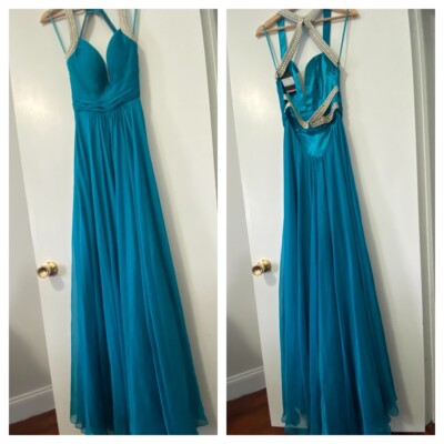 La Femme Dark Turquoise Prom Maxi Dress Size 8 | eBay