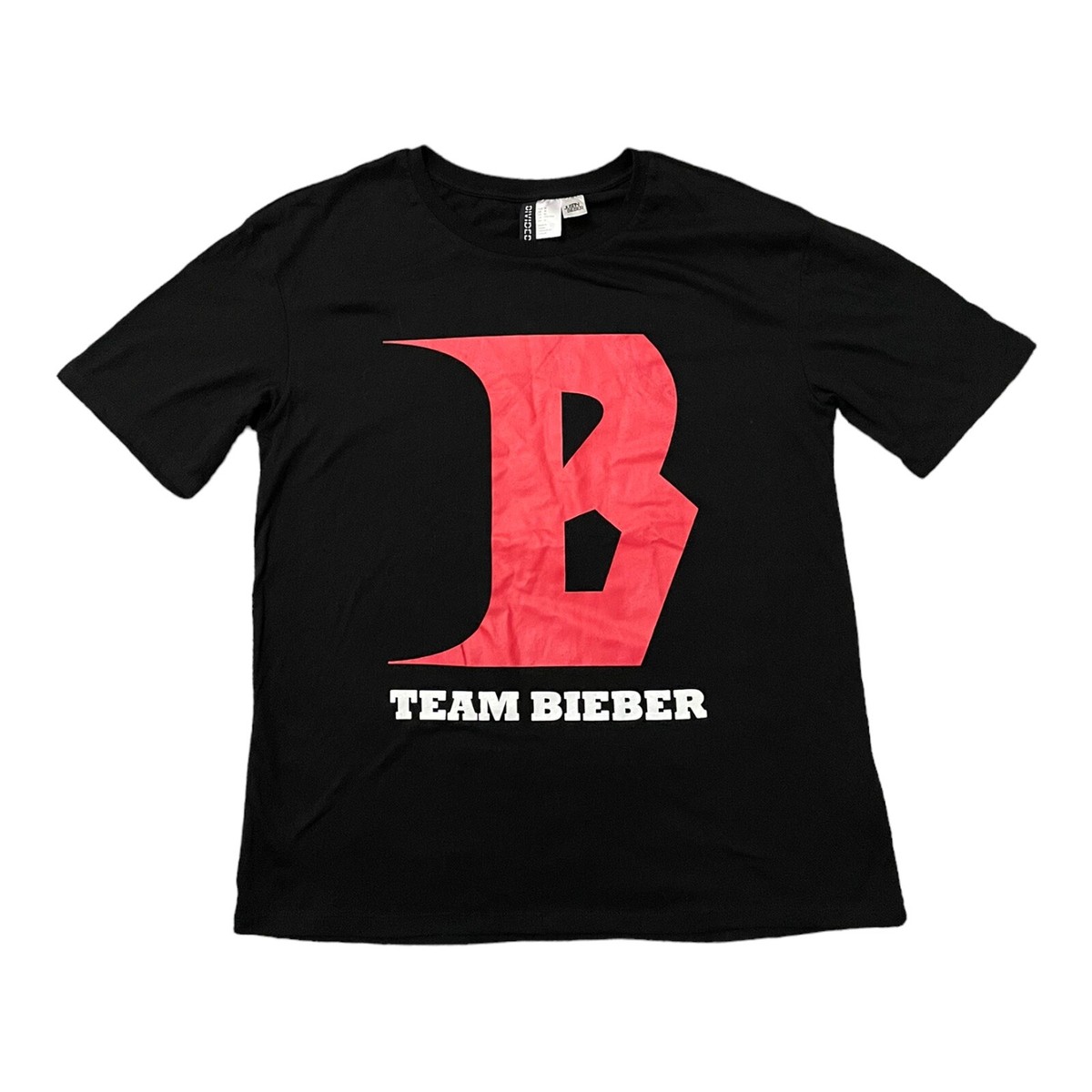 Justin Bieber Adult Shirt Black Size Medium Team Bieber Stadium 