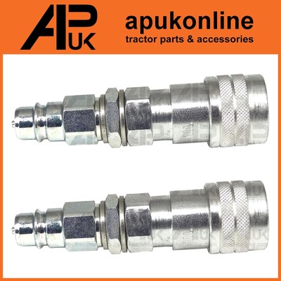 Paar Hydraulikadapter QR 1/4'''' Stecker auf 3/8'''' Buchse BSP Kit für Ferguson Traktor