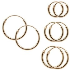 Hoop Earrings 18 Karat Rose Gold 8 10 12 14 Mm 1.2 Mm Thick