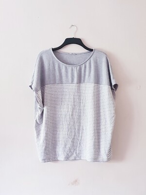 Übergröße wunderschöner grau-weißer Damen Pullover Größe 20 in Top Zustand