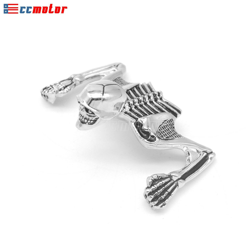 Chrome Highway Skull Ornament Headlight Visor Skeleton for Harley Bobber Chopper - Picture 7 of 10