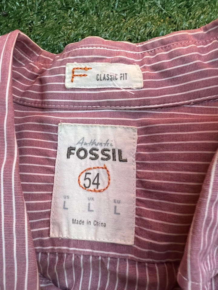 Lot Of 2 Fossil 54 Shirt Mens Large Plaid Vintage Long Sleeve Button Up Woven - Image 3 of 4