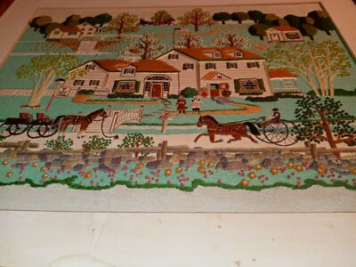 Fox Hill Farms アートプリント 額装品 Vintage Fox Hill Farm Embroidered Art Framed 23