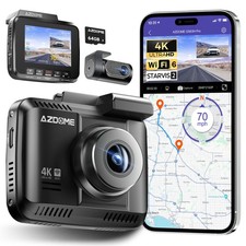 AZDOME 4K Dash Cam Front  Rear 2Lens 24H Parking Mode Night Vision 64GB SD Card