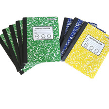 Wide Ruled Composition Notebooks Lot of 8 Green Blue Yellow School
